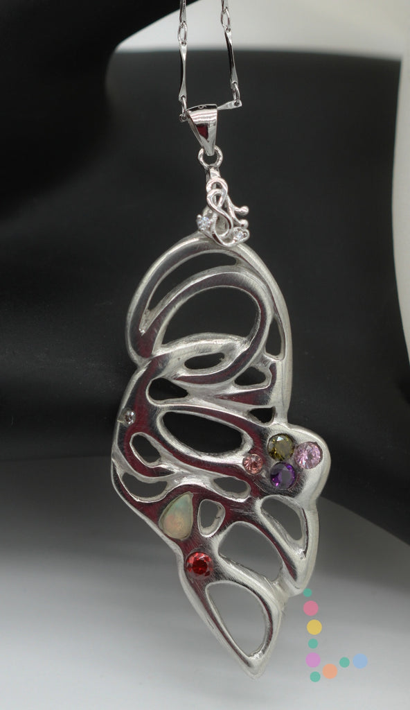 Sterling Silver Abstract Art with MultiStones LACE Creations