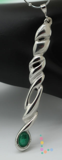 Sterling Silver Scepter with Faceted Green Onyx