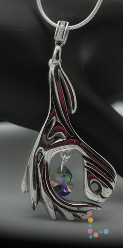 Sterling Silver Abstract Feather Pendant