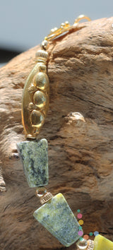 14K Yellow Turquoise Bracelet