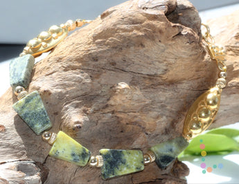 14K Yellow Turquoise Bracelet