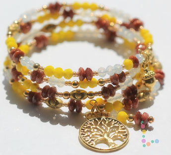 Brown Goldstone Memory Wire Bracelet