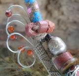 African Tribal Beads Wire Weave Necklace