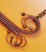 Copper Wire Weave Glass Necklace