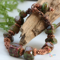 Porcelain and Copper Bracelet