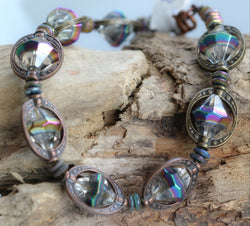 Electroplated Bead Glass Bracelet