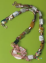 Ocean Jasper Wire Weave Necklace