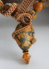 Mosaic Stone Wire Weave Necklace