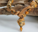 Mosaic Stone Wire Weave Necklace