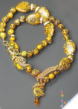 Mosaic Stone Wire Weave Necklace