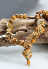 Mosaic Stone Wire Weave Necklace