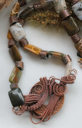 Ocean Jasper Wire Weave Necklace