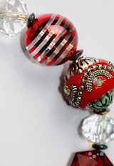 Red & White Glass Bracelet