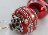 Red & White Glass Bracelet