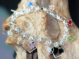 Swarovski Crystal Sterling Silver Heart Bracelet
