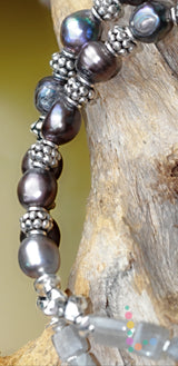 Pearl Labradorite Sterling Silver Necklace