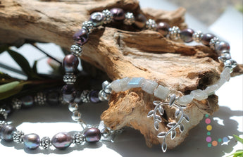 Pearl Labradorite Sterling Silver Necklace