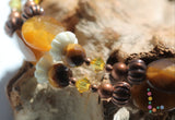 Tigereye and Bone Memory Wire Bracelet