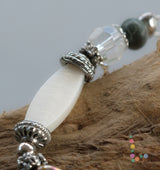 Lampwork and Carved Bone Bracelet