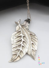 Sterling Silver Fall Leaves with Emeralds