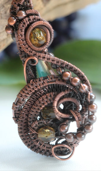 Crystal Pendant Copper Wire Crystals Copper Wire Wrap Crystal And