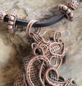 Copper Wire Weave Crystals Pendant