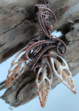 Copper Wire Weave Metra Skeleton Pendant