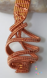 Copper Wire Weave Spiral Pendant