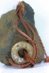 Hammered Copper Wire Glitter Acrylic Donut