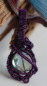Purple Wire Wrap Crystal Pendant