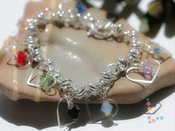 Swarovski Crystal Sterling Silver Heart Bracelet