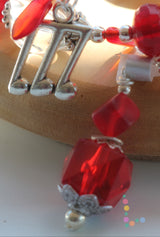 Faceted Red Agate Memory Wire Bracelet