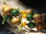 Wood/Bead Glass Bracelet