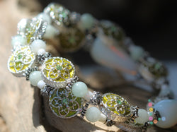 Cloisonné/Sea Opal Bracelet