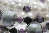 Pearl and Austrian Crystal Memory Wire Bracelet